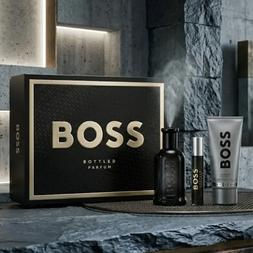 BOSS BOTTLED SET PARFUM 100ML + PARFUM 10ML + SG 3 BOSS BOTTLED SET PARFUM 100ML + PARFUM 10ML + SG - Image 3